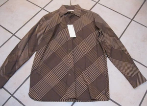 New Men's Perry Ellis Long Sleeve Shirt, 100% Cotton, Sz. S, Brown & Tan Design - Picture 1 of 5