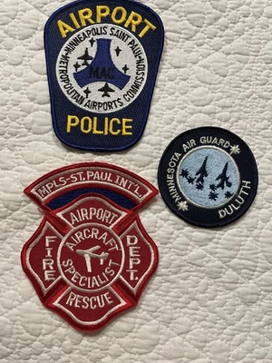 Parches de policía/incendio/rescate del aeropuerto de Minnesota. Lote de 3 Foto 1 de 4