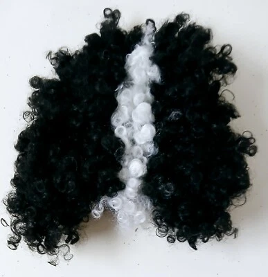 Peluca afro rizada blanca y negra para adultos novedad vestido elegante peluca gorra peluca sintética Foto 1 de 3