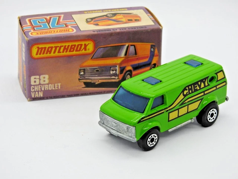 MATCHBOX SUPERFAST No.68 CHEVROLET VAN GREEN CHEVY 1981-82 VVNM BOXED AND UNUSED - Image 1 of 4