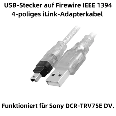 USB 2.0 Stecker auf 4 Polig IEEE 1394 Stecker Firewire Sync Kabel Adapter 1,5M - Bild 1 von 4