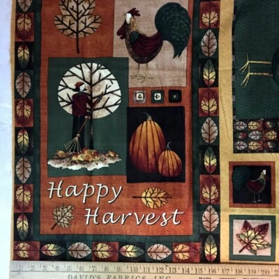 Tecido South Sea Imports Happy Harvest 42 x 29,5" peça algodão outono acolchoado  - Imagem 1 de 4
