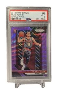 2018-19 Panini Prizm #78 Purple Wave Prizm TRAE YOUNG RC Rookie PSA PSA Mint 9 - Picture 1 of 2