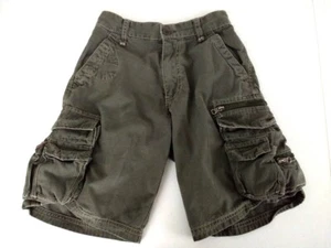 Pantaloncini cargo WearFirst vintage USA ragazzo 100% cotone verde 11 tasche taglia 8 - Foto 1 di 12