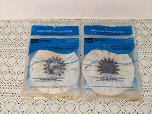 Pair Of Vintage Bias Buffing Wheel 6"  Cotton Muslin Craftsman  9-64939 See Pics - Picture 1 of 6