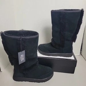Nueva BOTA UGG SUNDANCE IMPERMEABLE ULTRA ALTA NEGRA PIEL DE OVEJA EE. UU. 6,5/UE 37,5  - Imagen 1 de 7