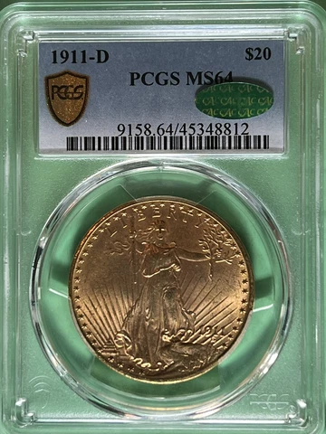 US Gold 1911-D  $20 Saint - PCGS MS64 CAC-  PCGS GUIDE 3250/ea STUNNING PAIR Cover