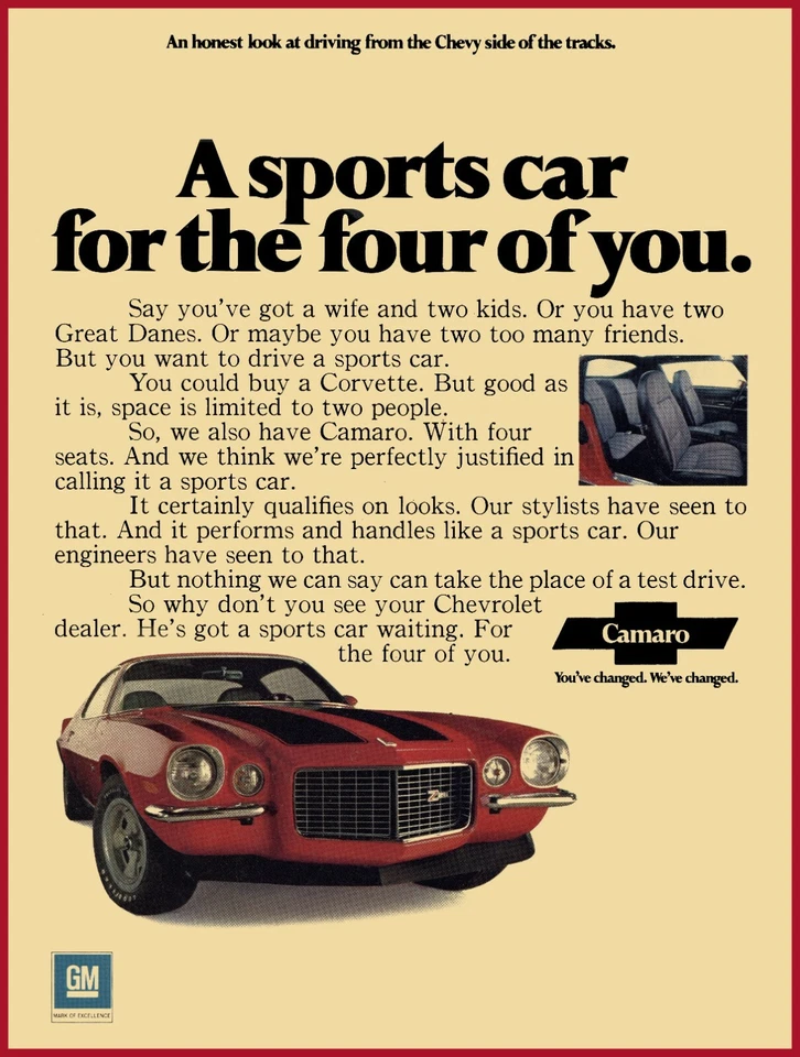 1971 Chevrolet Camaro новый металлический знак: Z28 в красный и черный - Изображение 1 из 1