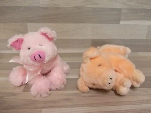 2 kleine süsse Schweine Schwein Plüschtier, Stofftier rosa Keel Toys L17cm - Picture 1 of 7