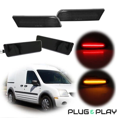 Juego de cuatro luces LED laterales rojas ámbar para Ford Transit Connect 2010-13 Foto 1 de 4