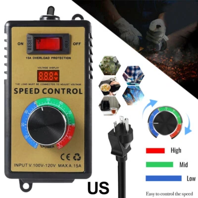 Speed Controller Motor Display Rate Variable Switch AC 110V Motor Governor - Image 1 of 4