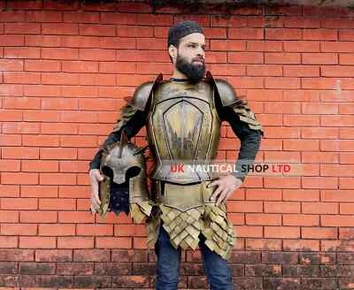Traje Guardia Rey Señor del Anillo Disfraz Disfraz Armadura Medieval Coraza Medio Brazo Foto 1 de 4