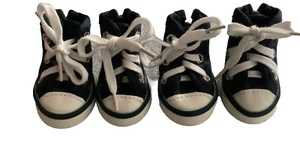 4pcs Pet Small Dog Cat Puppy Anti-Slip Shoes Sneakers Navy Laced Zipper - Picture 1 of 9
