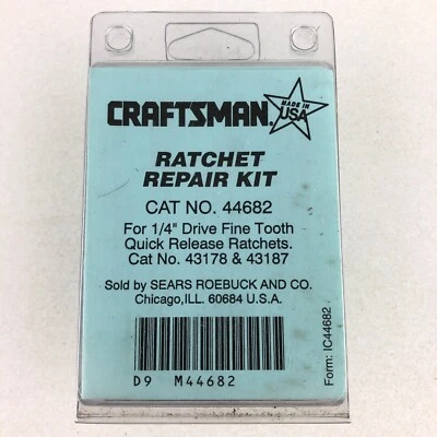 New Craftsman 44682 1/4” Drive Quick Release Ratchet Repair Kit for 43178 43187 - Image 1 of 2