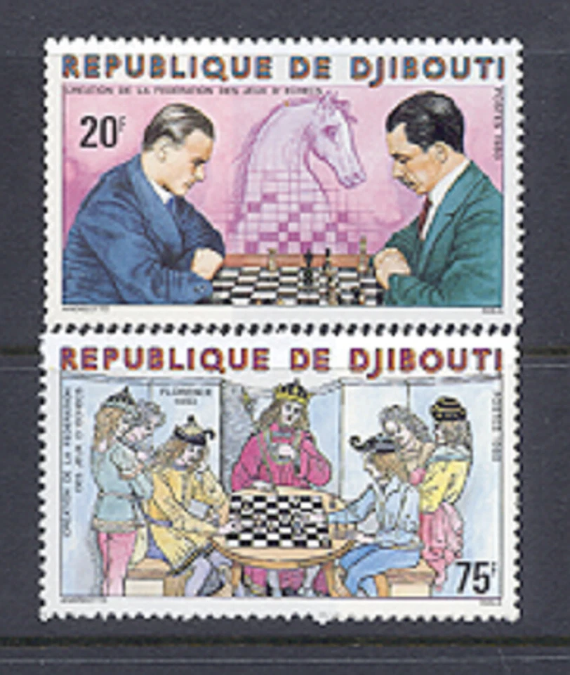 JUGADORES DE AJEDREZ DJIBOUTI SC# 513-514 - MNH PERF. Foto 1 de 1