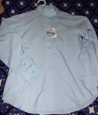 Nwts Ladies Wellington Collection by Charles Owens Riding Shirt Size 38 Blue - Изображение 1 из 4