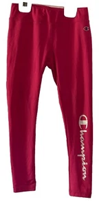 Champion Athletic Pants Leggings Girls Size 6/7 Pink Silver Logo/Writing GOOD - Picture 1 of 9