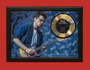 John Mayer 2 Poster Art Wood Framed 45 Gold Record Display C3 - Picture 1 of 3
