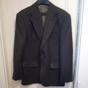 Savile Row Mens Gray Wool Herringbone Sportcoat Blazer Size 40 