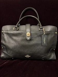 Coach E 1781-37575 Medium Satchel - Black/Light Gold - Picture 1 of 21