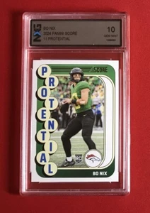 2024 Score Protential Bo Nix Rookie RC NXG Graded 10 Gem Mint - Picture 1 of 2