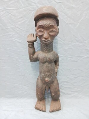 24"x9" De Colección Bapunu, Estatua Tradicional Africana Auténtica Máscara Madera De Gabón  Foto 1 de 4