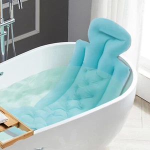 Full Body Bath Pillow Neck Back Support Non-Slip Spa Bathtub Headrest Cushion UK - Picture 1 of 12