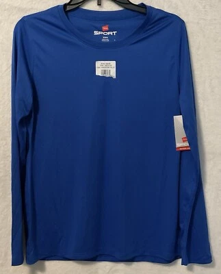 NWT Hanes Sport Unisex Awesome Blue Active Gear Shirt Size Medium Workout Gym - Image 1 of 4