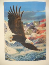 New listing
Bald Eagle Flies over Mountains, Patriotic American flag decorative House flag