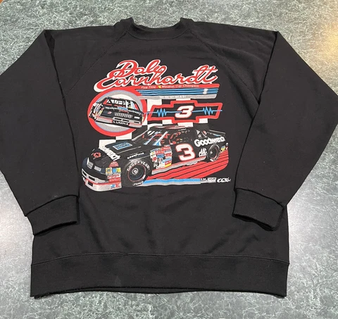 Vintage 1991 Dale Earnhardt Intimidator Black Graphic Sweatshirt Size Large Cover