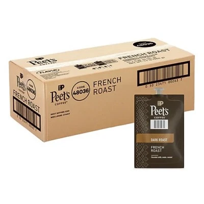 PEET'S COFFEE & TEA FLAVIA Ground Coffee, French Roast, 76/Carton Freshpack 1/26