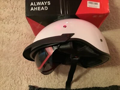 Medio casco de moto VIRTUE blanco brillante visera abatible mediana Foto 1 de 4