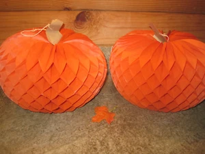 Set 2 centrotavola Halloween zucca in tessuto a nido d'ape decorazione 10 in USA - Foto 1 di 3