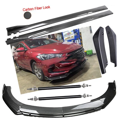Front Bumper Lip Rear Splitter Spoiler For Hyundai Elantra 2000 Carbon Fiber Bod - Image 1 of 4