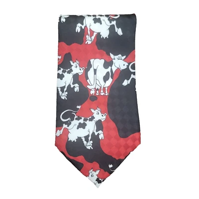 Renacimiento 57x4 Corbata Holstein Leche Leche Vaca Animal Granjero Rancho Rojo Negro Blanco Foto 1 de 4
