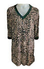 Chicos Travelers size L dress beige and black animal print V neck pullover nice