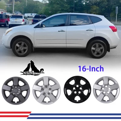 Paquete de 4 tapacubos de 16 pulgadas R16 cubierta de rueda a presión para Nissan Rogue Select 2008-2015 Foto 1 de 4