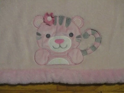 Difícil de encontrar Tiddliwinks rosa tigre/gatito/gato/gatito flor bebé manta/amor Foto 1 de 4