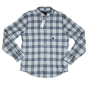 Abercrombie & Fitch camicia uomo con bottoni taglia M blu a quadri 100% cotone - Foto 1 di 10