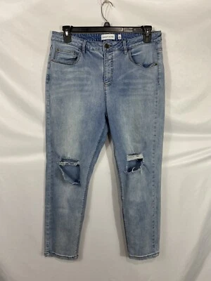 Pantalones de mezclilla ajustados de tiro alto Gibson & Latimer para mujer talla 14 azules desgastados Foto 1 de 4