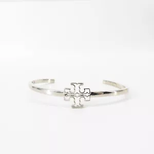 Tory Burch Britten Logo Armreif Armband Silber OS - Bild 1 von 12