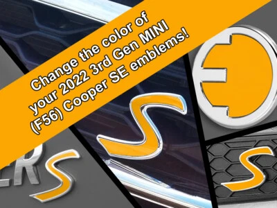 D202 Scuttle & Rear 徽章 SE 贴花适用于 2022 - 2024 仅迷你 Cooper 电动 F56 — 第 1/3 张图片