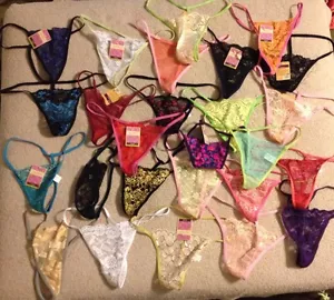 Lot of 6 Panties Thongs G-String T Back Sexy Stripper Exotic Secret Valentines - Picture 1 of 6