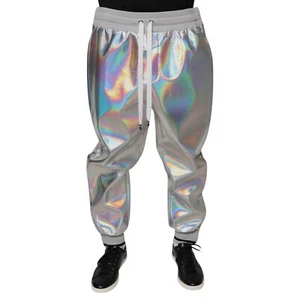 DOLCE & GABBANA Pants Silver Iridescent Men Jogger Sweatpants IT52/W38/XL 830usd - Picture 1 of 6