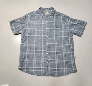 NWOT Weatherproof Vintage Shirt Men's Size XL Blue Plaid Washable Linen Cotton - Picture 1 of 8