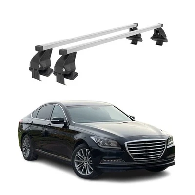 Barras transversales de techo lisas para Hyundai Genesis 2015-2016 gris 2 piezas Foto 1 de 4