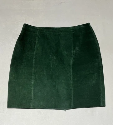 Minifalda JLC de gamuza para mujer 16 verde preppy academia clásica Foto 1 de 4