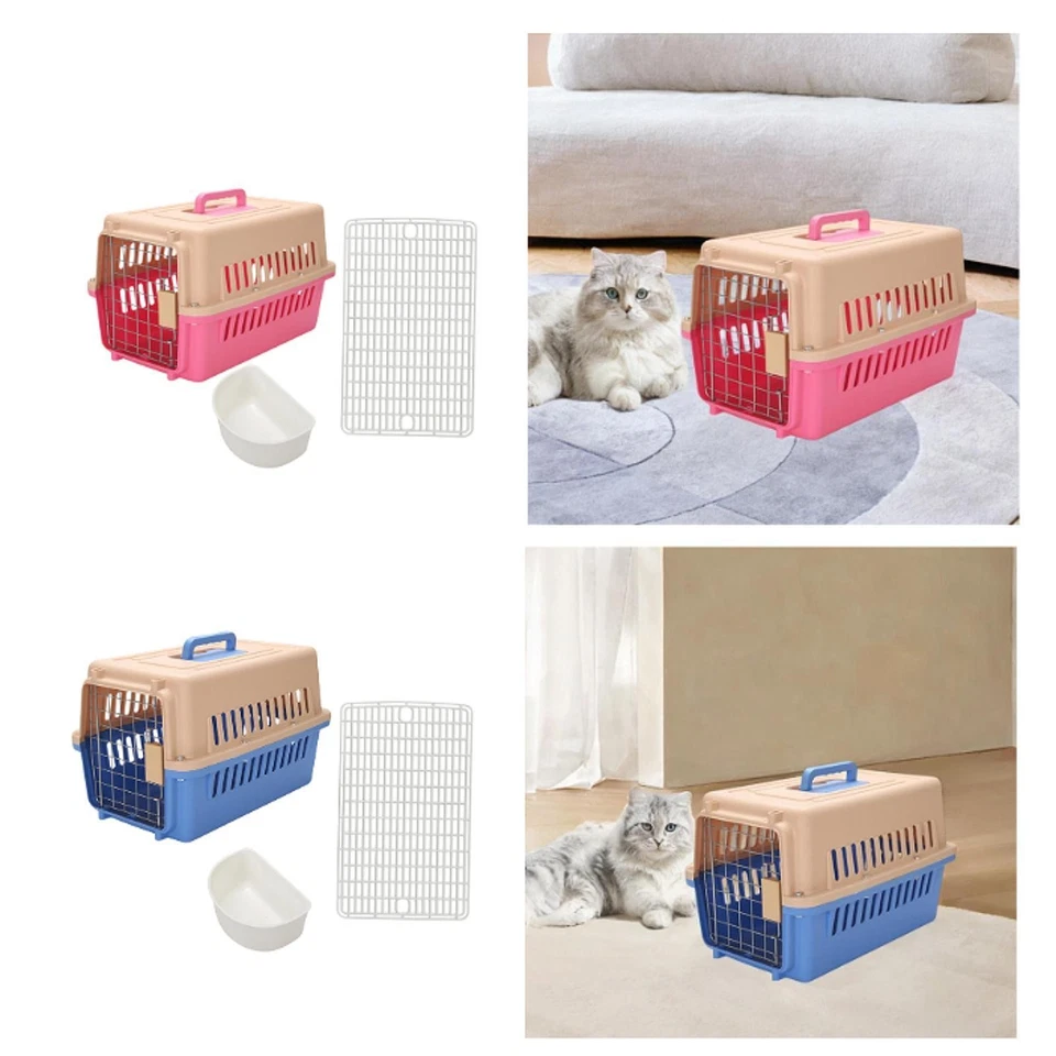 Dog Travel Carrier Pet Transport Box Comfortable Handle Easy to Carry Dog Kennel - Bild 1 von 1