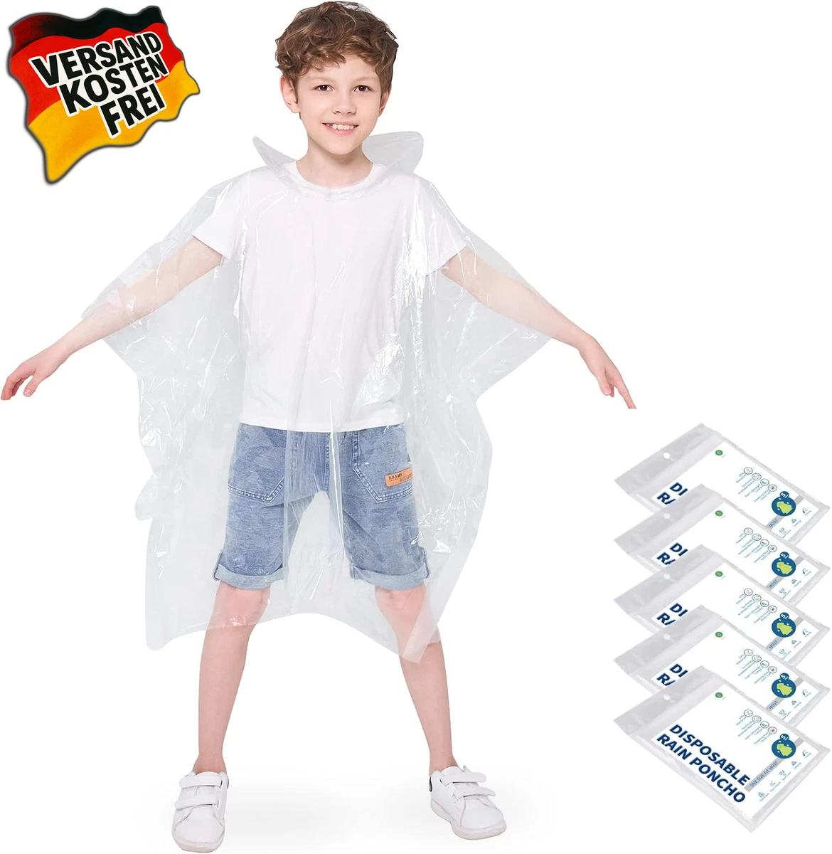Regenponcho Mit Lightning McQueen-Motiv – Gr. 98-110, 100% Wasserdicht, Mit Kapuze, Für Kinder 3-5 Jahre