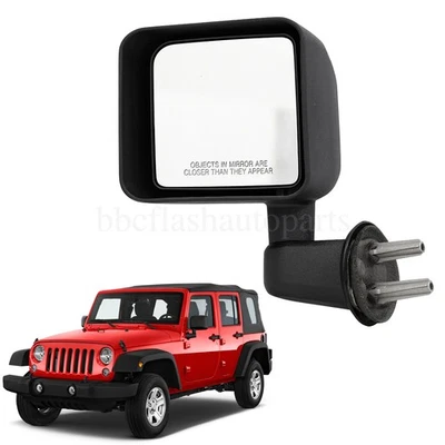 Espejo retrovisor lateral derecho negro texturizado para Jeep Wrangler JK 2007-2018 Foto 1 de 4